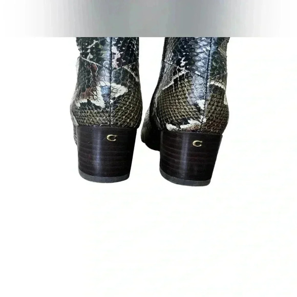 Coach Cassandra Oxblood/ Multicolor Real Snakeskin Booties - Picture 6 of 15